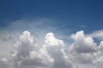 white clouds and blue sky.