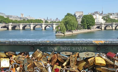 Wandcirkels aluminium pont des arts "I love Paris" © hcast