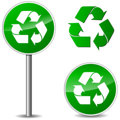 Vector recycle signs