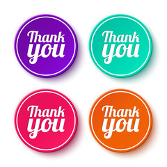 Set of thank you stickers, labels