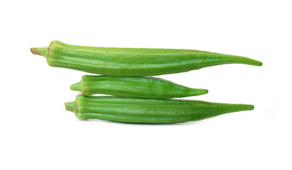 Okras on white background