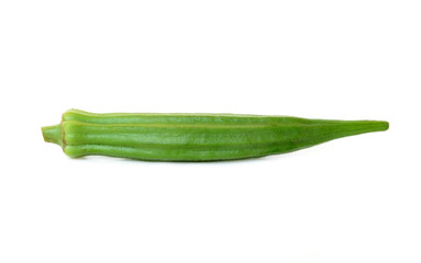 Okras on white background