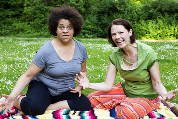 angry women in park