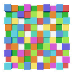 Cubes at different levels as an abstract background.