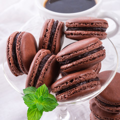 chocolate macarons with cardamom