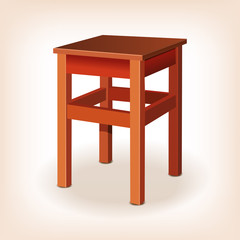 the stool. vector illustration