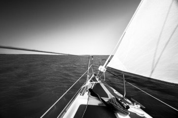 Sailing boat on the water