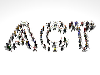 Act, people standing in act formation