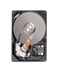Internal hard drive disk or computer storage. Isolated on white 