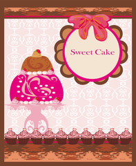 card with sweet  cake