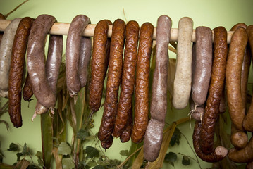 Rural food at the polish wedding .