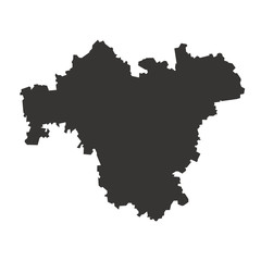 Franken Karte Umriss schwarz - Vektor