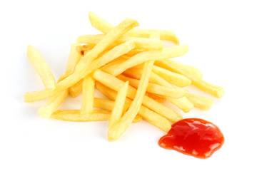 French fries and ketchup