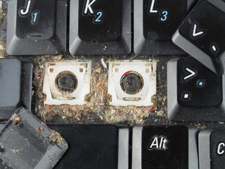 Dirty laptop keyboard