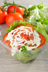 Salad in takeaway container