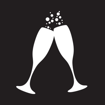 recommend clip art: black and white champagne glasses with bubbles