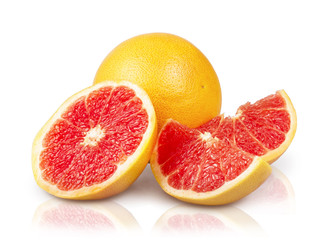 Grapefruits isolated on the white background