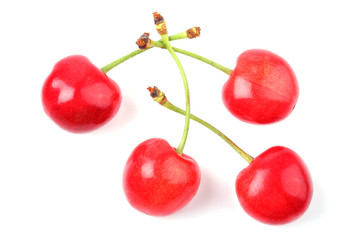 Sweet cherry isolated on white