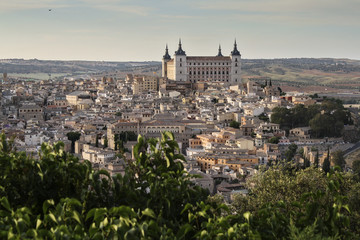 Fototapeta na wymiar Landscape of medieval city of Toledo at sunset, Spain