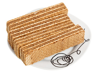Wafers on a white plate
