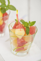 Melonen Kugel im Glas