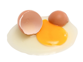 Stale egg isolated on white background