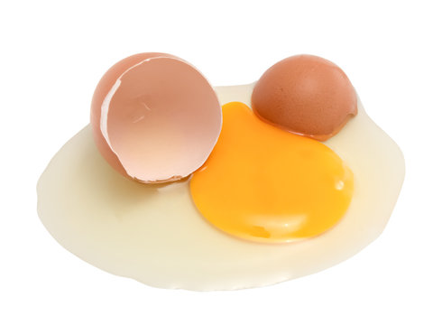 Stale egg isolated on white background
