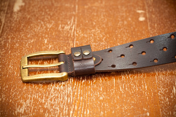 leather belt with buckle