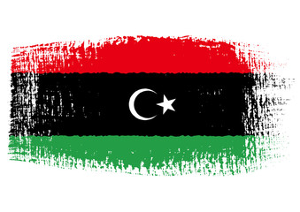 brushstroke flag Libya