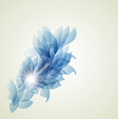 Abstract artistic Background with blue floral element