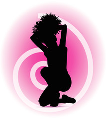 Obraz na płótnie Canvas funky cheerleader silhouette