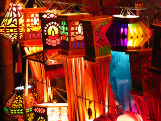 Traditional Indian lanterns for sale on the occassion of Diwali