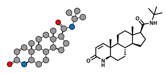 finasteride male pattern baldness drug, chemical structure.