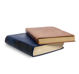 Books on white background