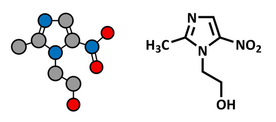 Metronidazole antibiotic drug (nitroimidazole class)