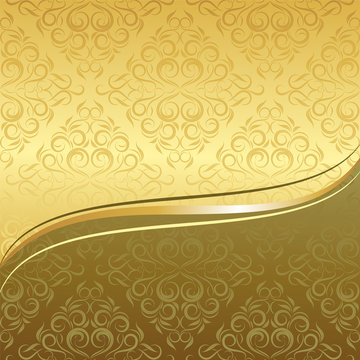 Invitation card with gold elements and with a place for an