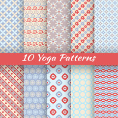 Yoga vector seamless patterns (tiling)