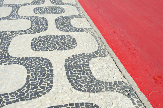 Ipanema Beach Rio de Janeiro Boardwalk Red Bike Path