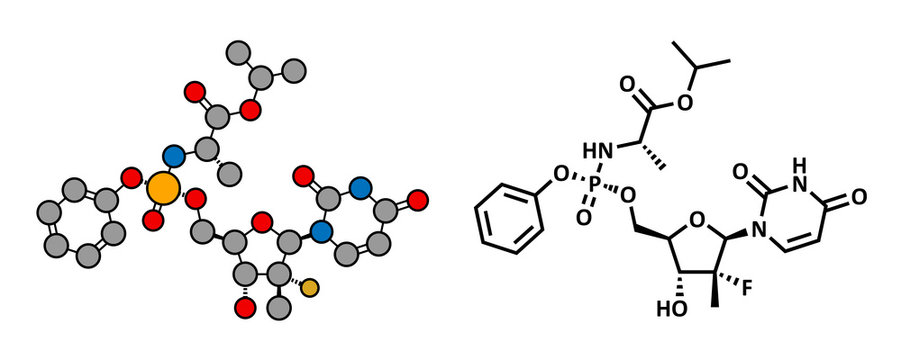 Sofosbuvir hepatitis C virus drug, chemical structure.