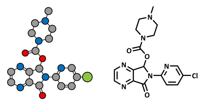 Zopiclone insomnia drug (sleeping pill, z-drug).