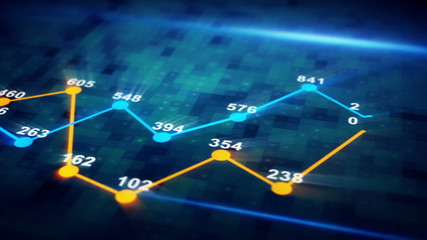 futuristic graph chart seamless loop animation