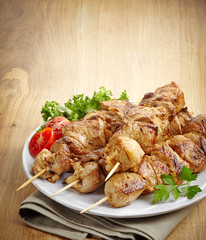 grilled pork meat kebab