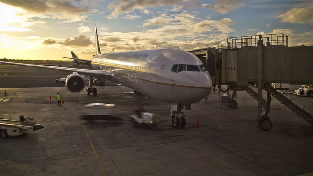Airplane Time Lapse At Gate