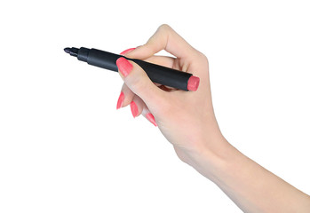 Isolated hand with marker