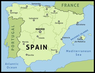 Map of Spain - vector illustration