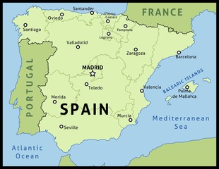 Fototapeta premium Map of Spain - vector illustration