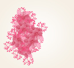 Hand Drawn floral background with detailed frame