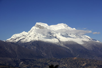 Huascaran snowcapped peak Andes Huaraz Peru