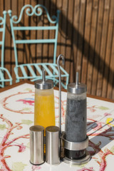 tableware on the terrace