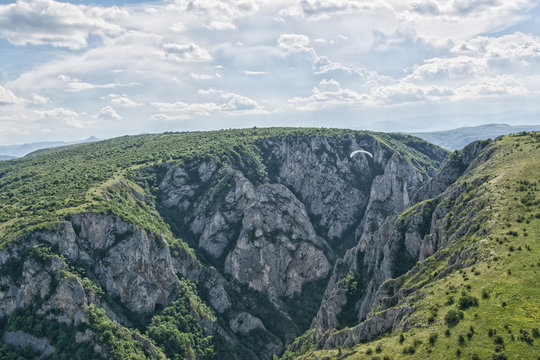 paragliding over beautiful gorges